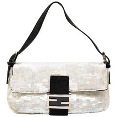 FENDI Flap Bag in Rainbow Sequins and Black Foal Pattern Finishes