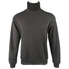 Dries Van Noten Men's Black Wool Turtleneck Jersey Pullover