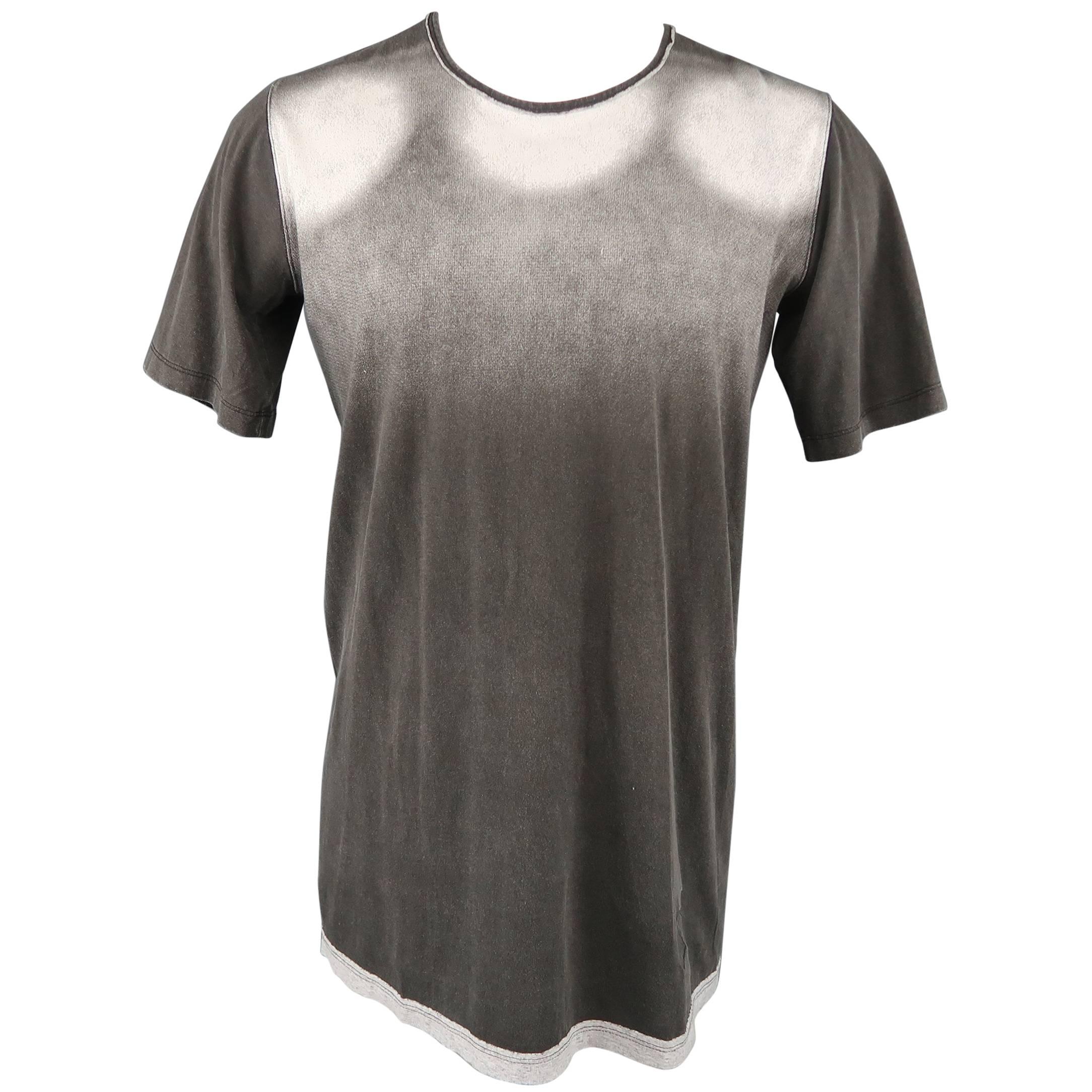 DRKSHDW by Rick Owens Men's Dark Gray Ombre Graphic Cotton T shirt
