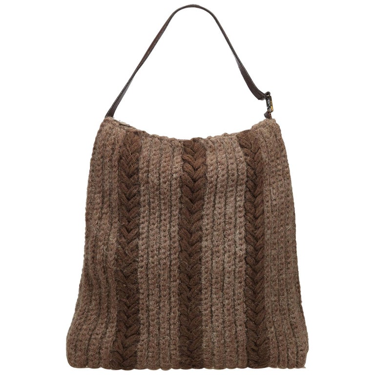 Fendi Gray Wool Hobo Bag At 1stdibs Fendi Gray Wool Hobo Bag For