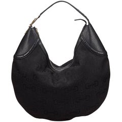Gucci Black Jacquard Hobo Bag