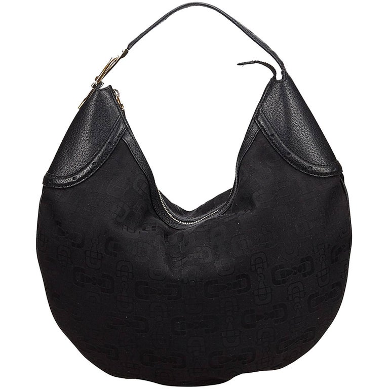 Gucci Black Jacquard Hobo Bag For Sale at 1stdibs