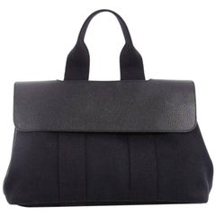 Hermes Valparaiso Toile And Leather PM Handbag