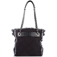 Chanel Logo Chain Tote Quilted Nylon Small