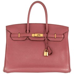 2011 Hermès Bois De Rose Clemence Leder Birkin 35cm