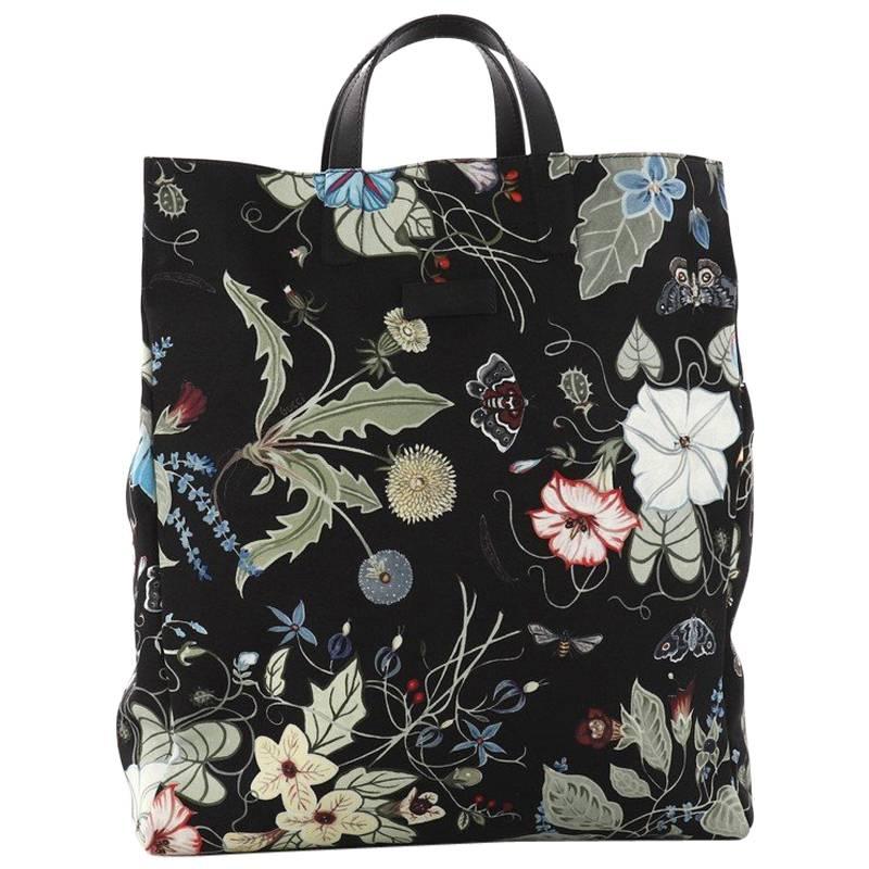 Gucci G-Active Knight Tote Flora Canvas Tall