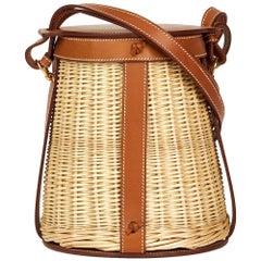 Hermès Barenia Leather and Woven Osier Wicker Picnic Farming Bucket Bag:: 2015