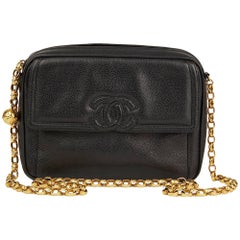 1994 Chanel Black Caviar Leather Vintage Timeless Camera Bag