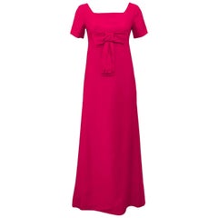 Fuchsia Empire Gown with Bow, 1960s