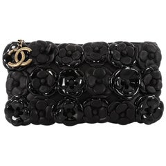 Chanel Camellia Chain Pochette Embellished Lambskin and Patent Small