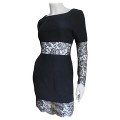 Karl Lagerfeld Seidenkleid mit Spitzenausschnitten
