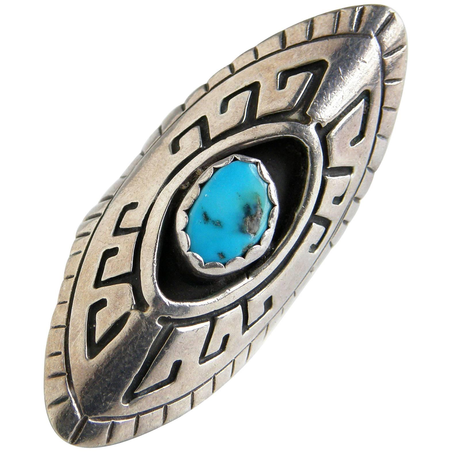 M. Nez Sterling and Turquoise Ring
