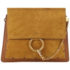 Chloe Faye Studded Suede Medium Shoulder Bag 