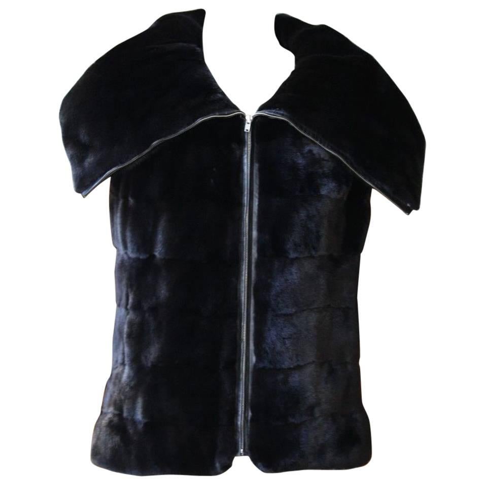 Milady Black Mink Fur Vest 