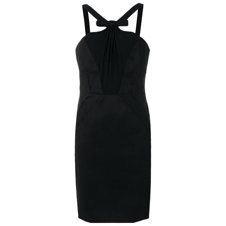 Versace Black Silk Dress For Sale at 1stdibs