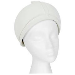 Mod Ivory Wool Bubble Hat - Marshall Field French Room, 1960s