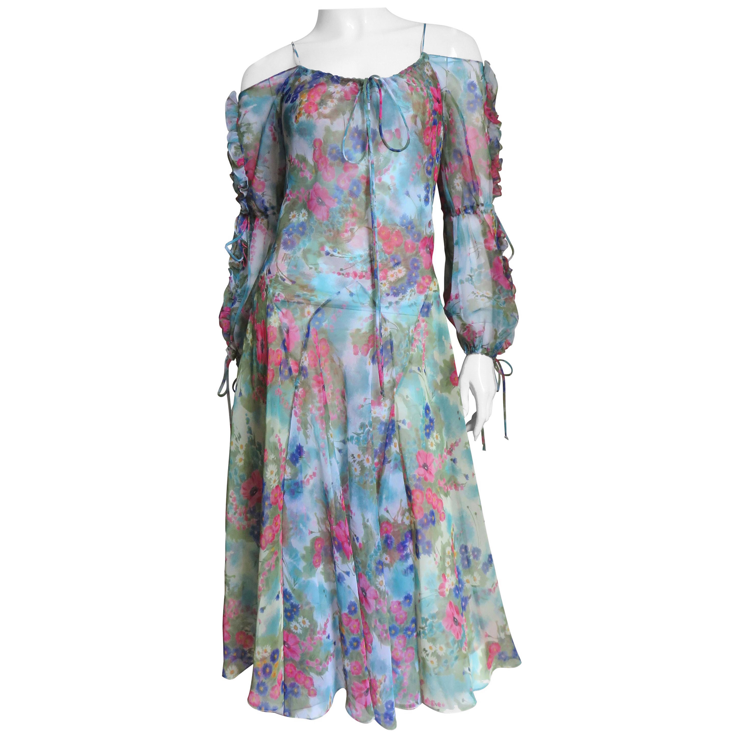 Giorgio Sant'Angelo Cold Shoulder Dress 1970s For Sale