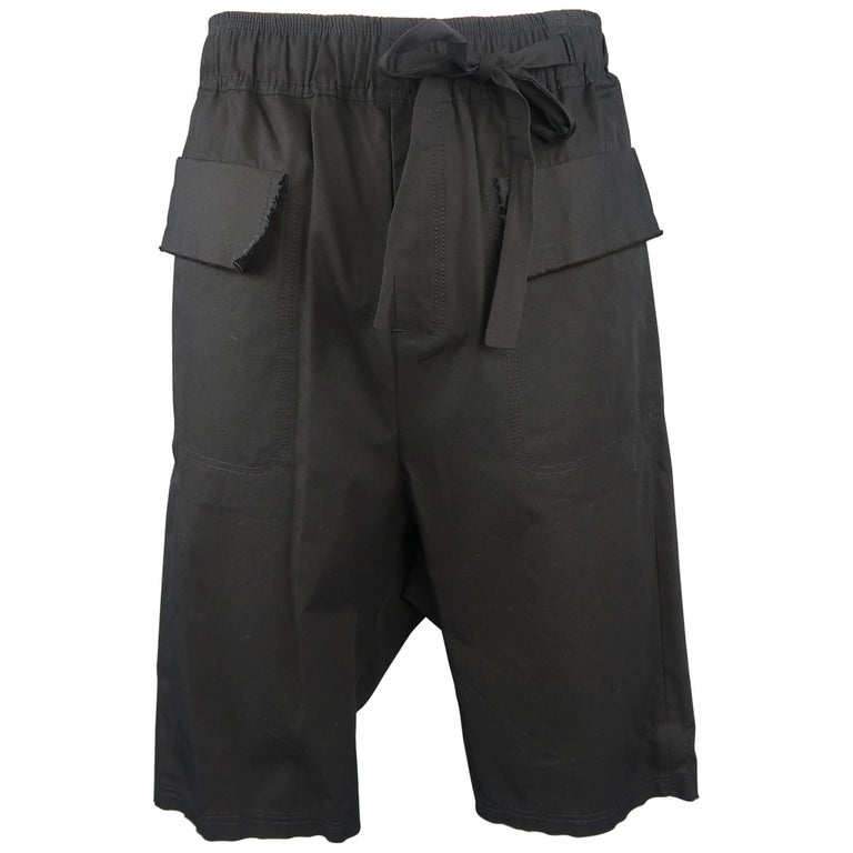 drop crotch jogger shorts