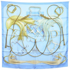 Hermes Blue Projects Carres Silk 90cm Scarf with Box