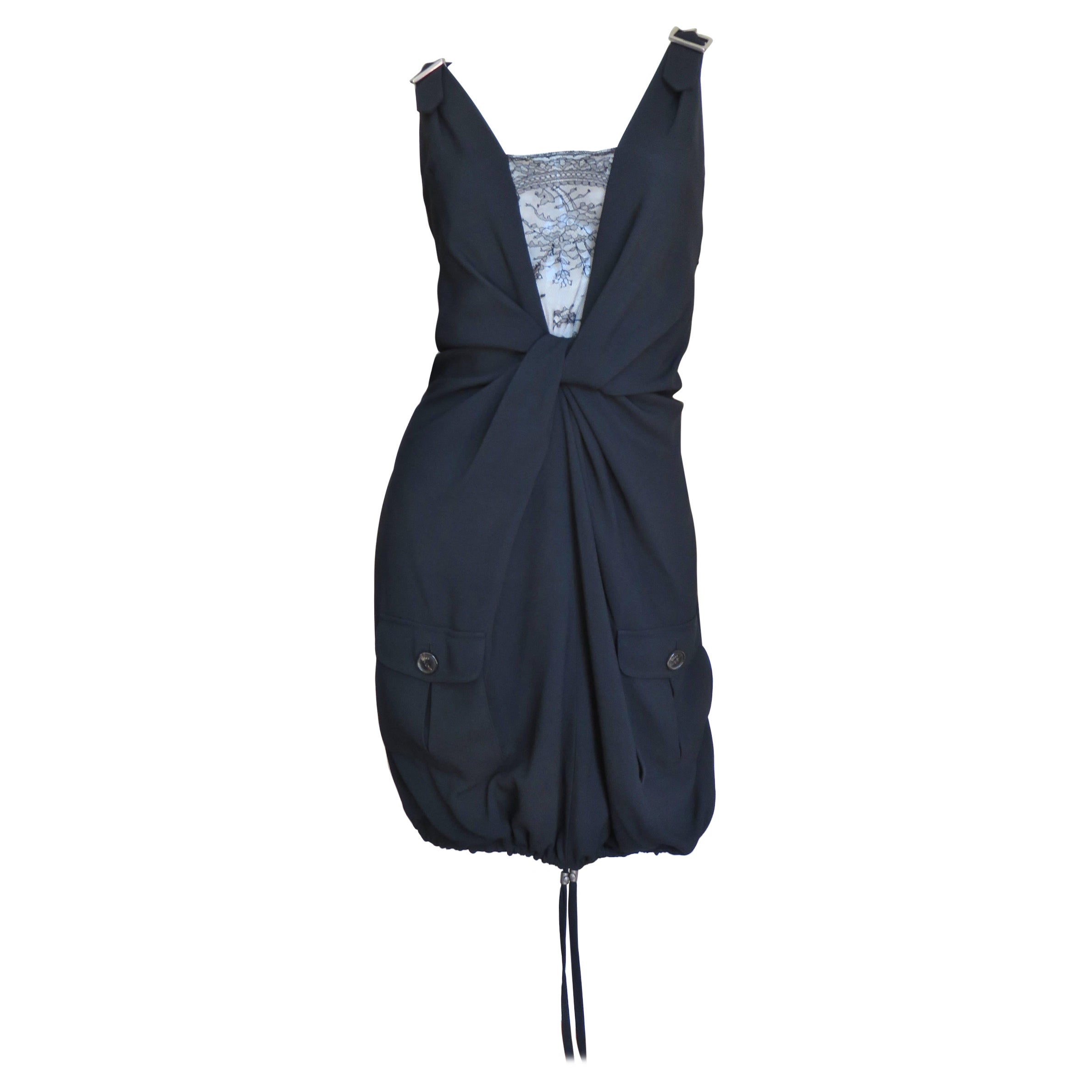 John Galliano for Christian Dior Silk Dress with Buckle Straps For Sale