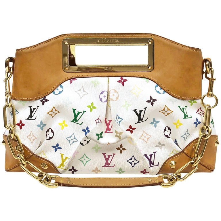 Louis Vuitton White Monogram Multicolor Judy MM Bag at 1stDibs louis