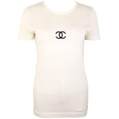 Chanel White Cotton "CC" T Shirt