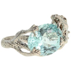 7.8 Carat Aquamarine Sterling Silver Ring