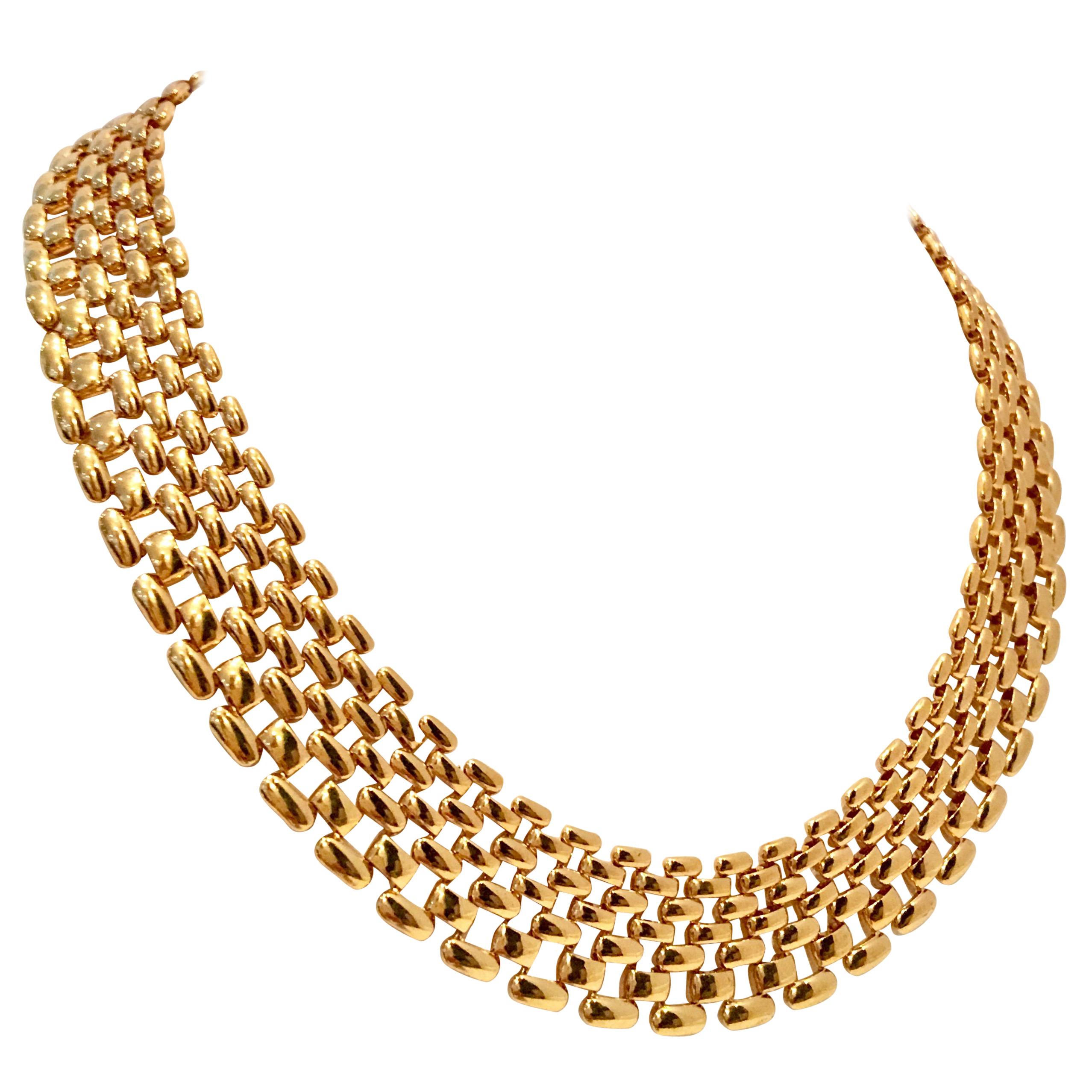 20th Century Gold Plate Choker Style Necklace By, Napier