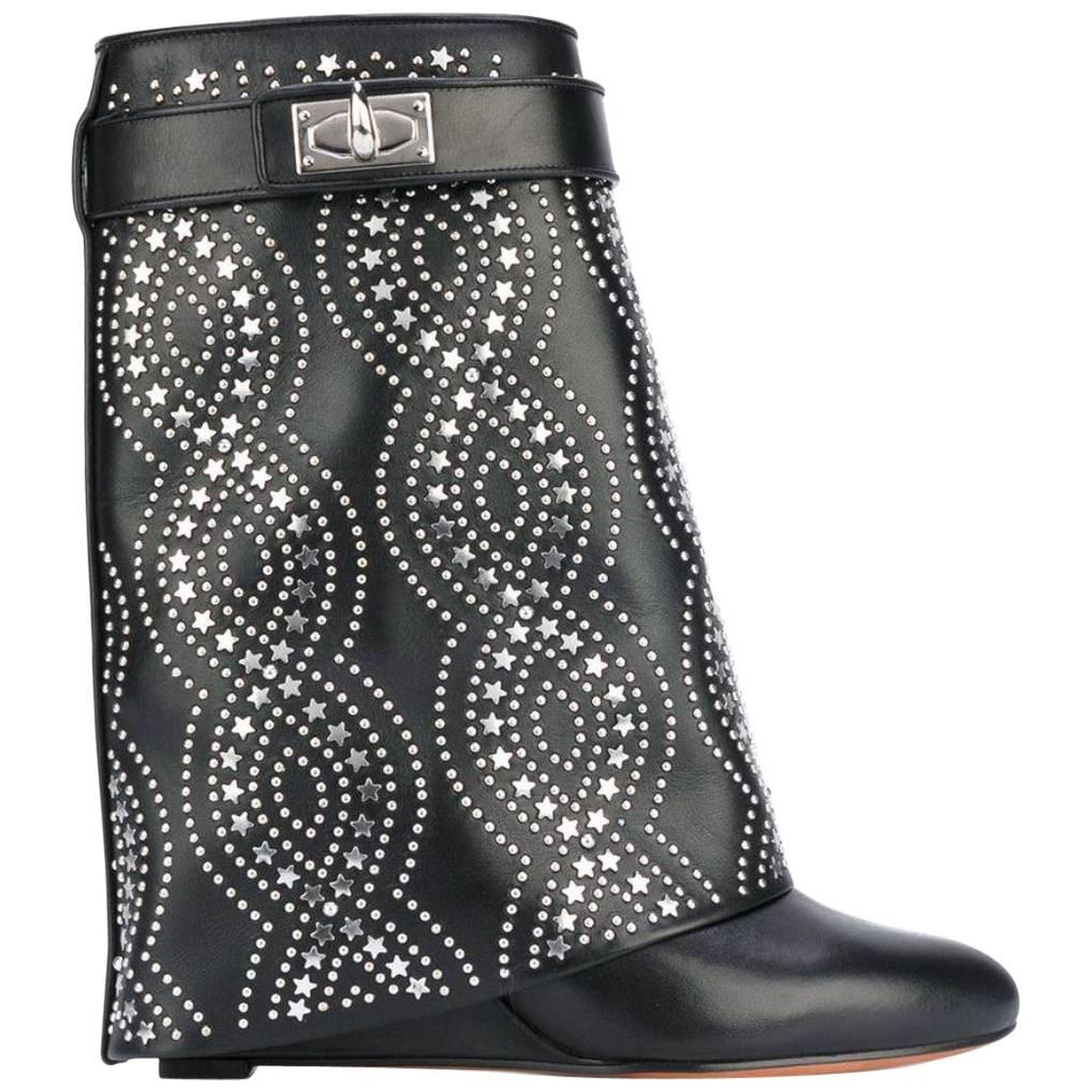 Givenchy Studded Sharklock Fold Over Boots For Sale