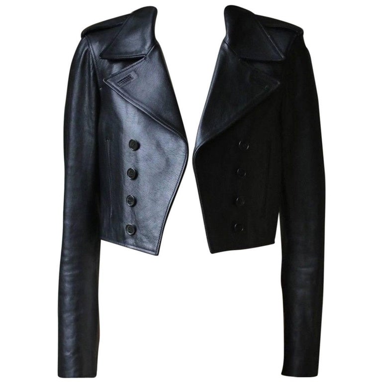 Saint Laurent cropped leather jacket, 2010s, offered by Nikki Bradford