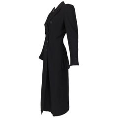 F/W 1992 Jean Paul Gaultier Black Coat Dress Jacket w/ Large Butt Pockets