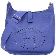 A Second Chance Couture Handbags And Purses 1stdibs Hermes 2018 Blue Bleu Brighton Evelyne Iii 33 Gm Messenger Crossbody Bag