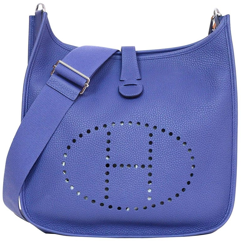 Hermes 2018 Blue Bleu Brighton Evelyne III 33 GM Messenger Crossbody Bag  For Sale at 1stDibs | hermes evelyne 33, evelyne 33 hermes, bleu brighton  hermes