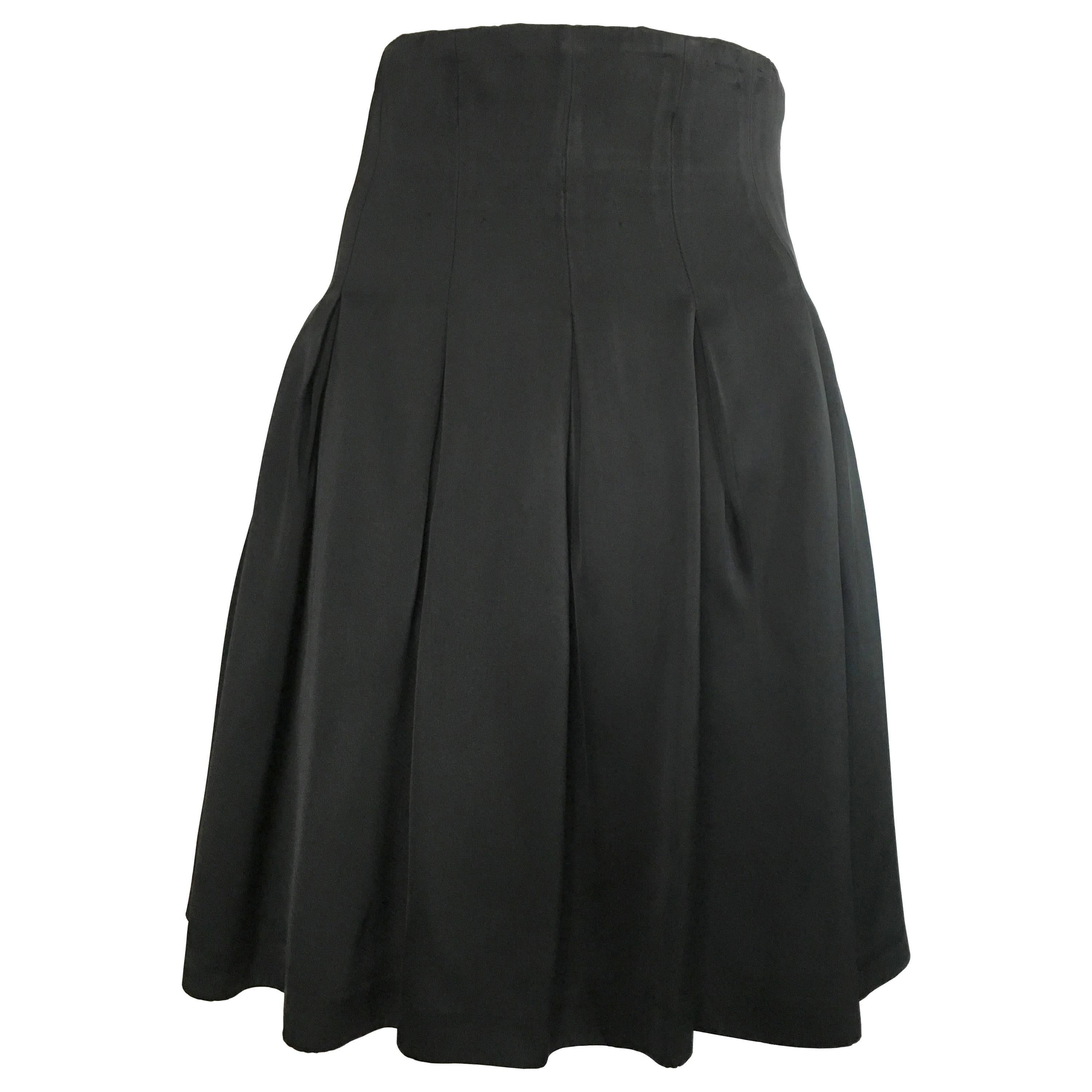 Patrick Kelly Paris 1980s Black Pleated Skirt Size 6. For Sale