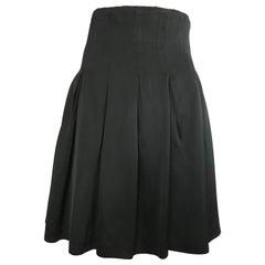 Retro Patrick Kelly Paris 1980s Black Pleated Skirt Size 6.