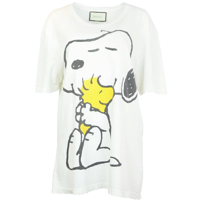 Gucci Men's '16 Snoopy and Woodstock Distressed T-Shirt Sz XL at 1stDibs | gucci woodstock shirt 