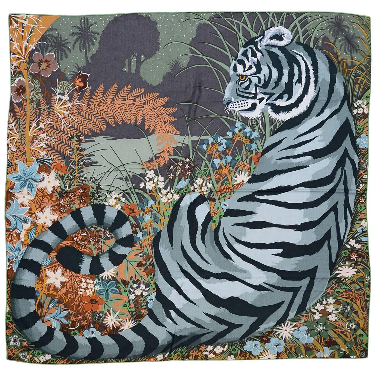 Hermès Tyger Tyger Shawl 140cm of Cashmere and Silk, Handbags &  Accessories Online, Ecommerce Retail