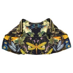 Alexander McQueen Dragonfly Satin De-Manta Clutch Bag