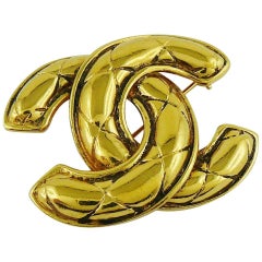 Chanel Vintage Iconic Quilted CC Brooch