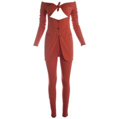 Dolce & Gabbana coral lycra and spandex pant suit, S/S 1991