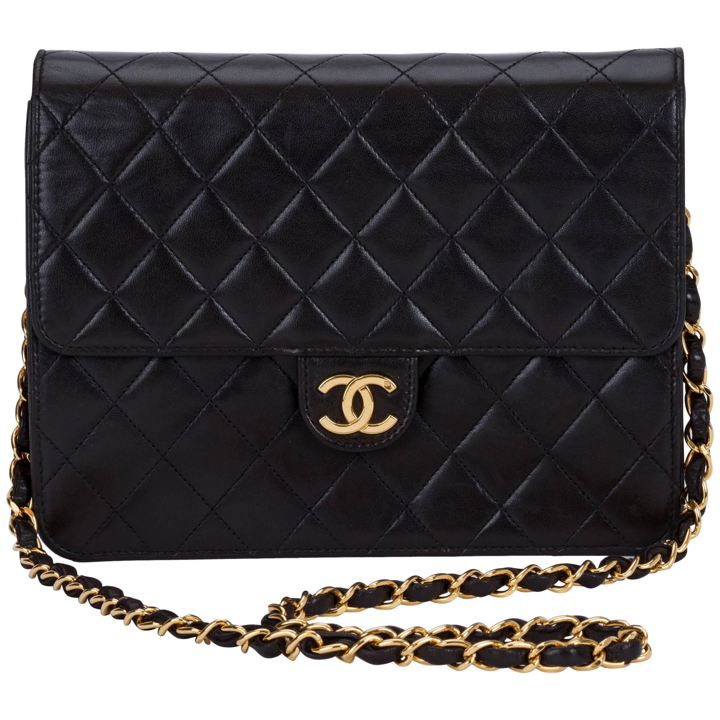 Chanel Black 2 Way Clutch/Shoulder Bag