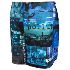 Moschino Jeans high waisted digital print skirt