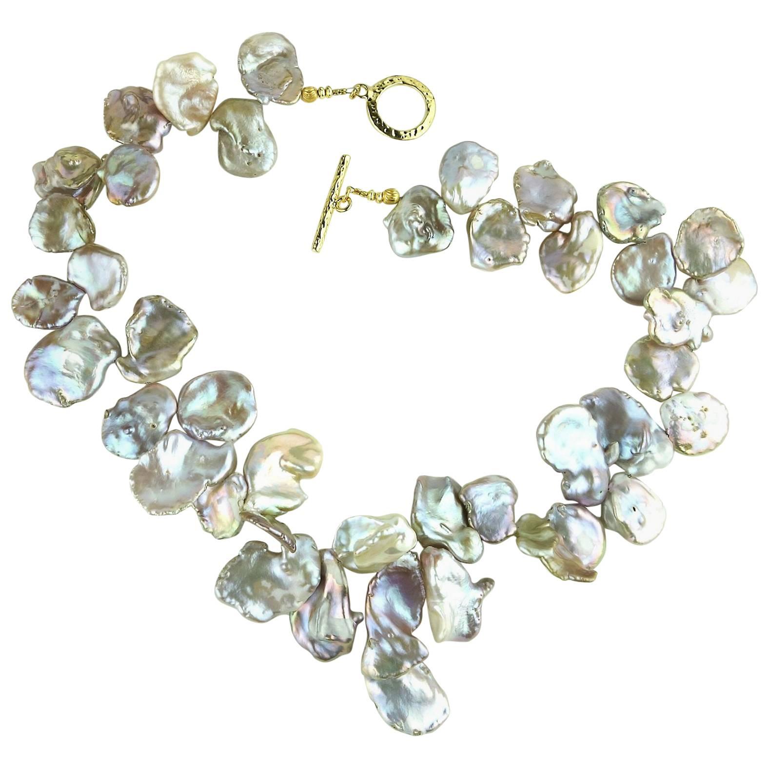 Iridescent Keshi Pearl Necklace