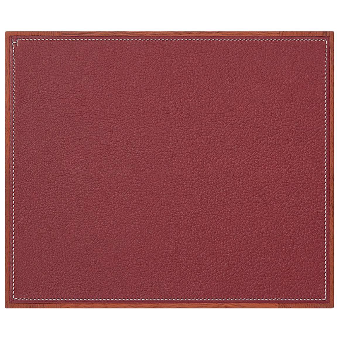 Hermes Rouge Leather H Logo Men's Miscellaneous Gift Desk Table Pad  