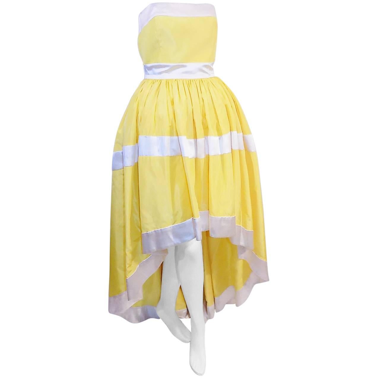 Escada silk  Corset  dress/ gown Yellow silk Taffeta SO PRETTY!!!  For Sale