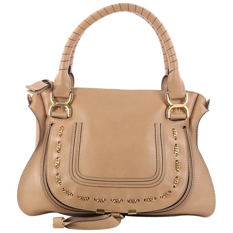 Chloe Marcie Satchel Leather with Chain Detail Medium