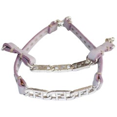 Fendi FF Logo choker leather necklace & bracelet