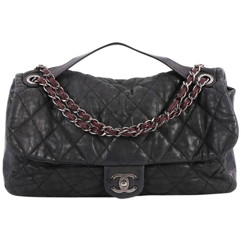 Chanel Quilted Iridescent Calfskin With Glazed Calfskin In the Mix Flap Bag 