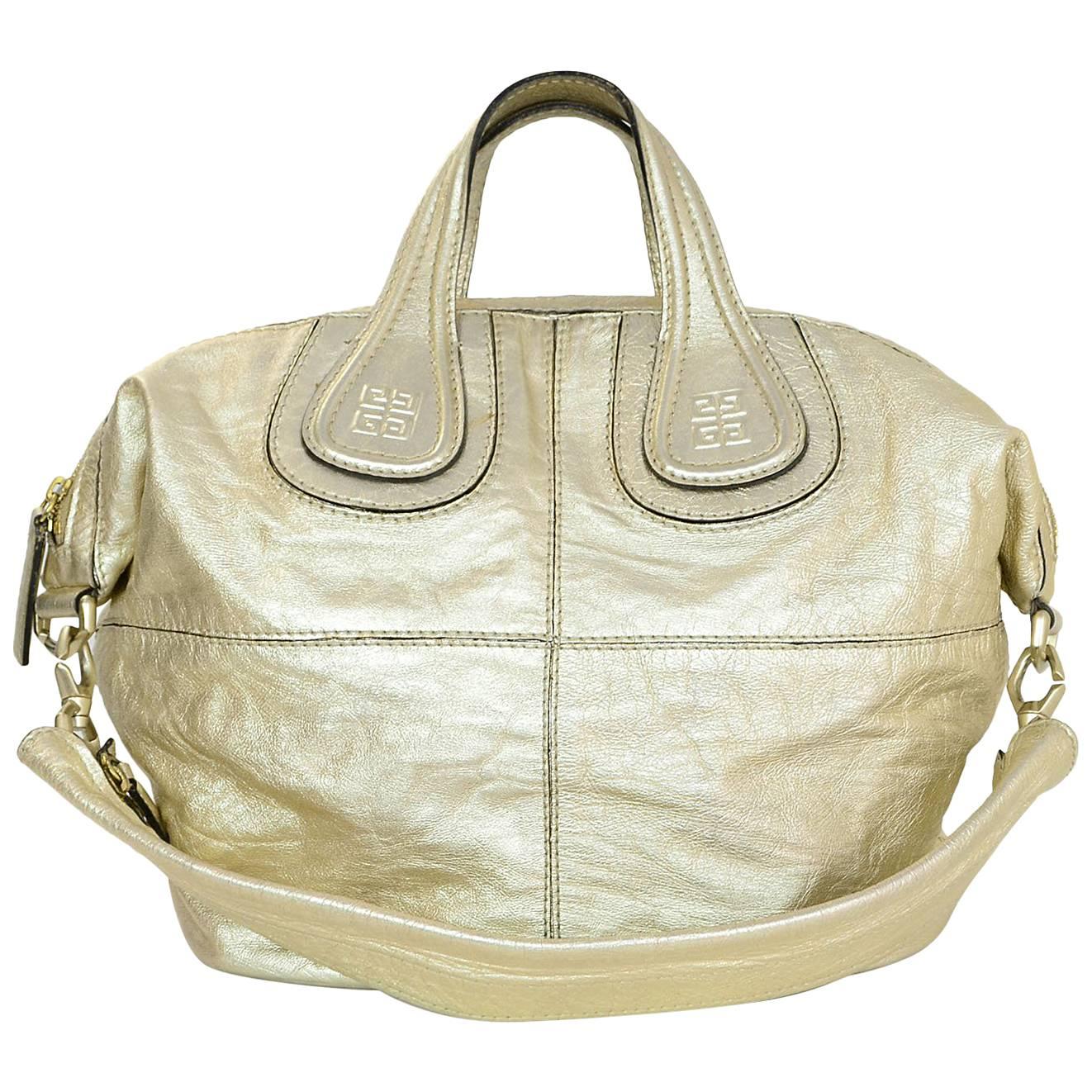 Givenchy Gold Leather Nightingale Satchel Bag