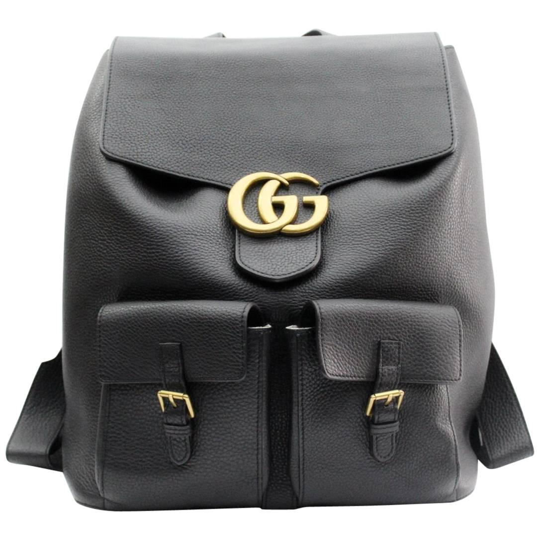 Gucci Marmont Black Leather Backpack